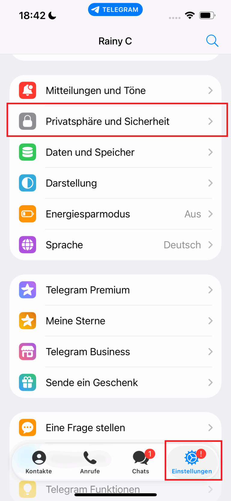 Blockierte Nutzer einsehen