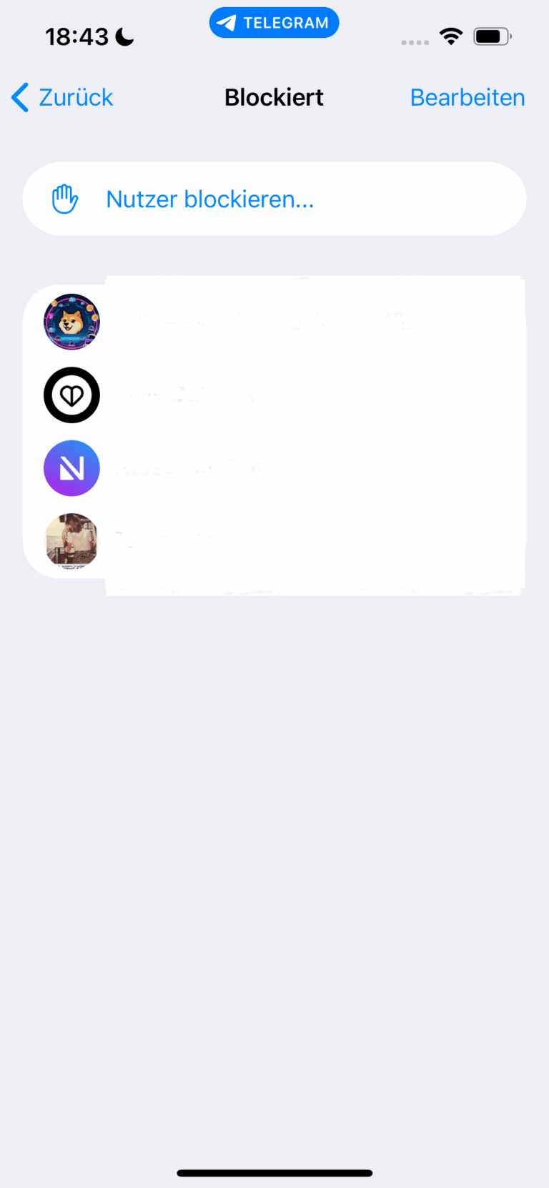 Blockierte Nutzer einsehen