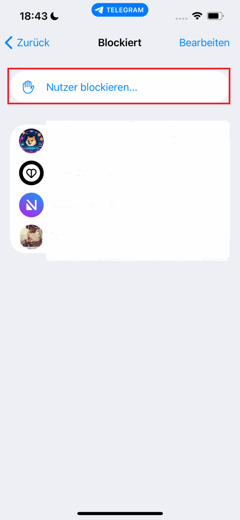 Blockierte Nutzer verwalten