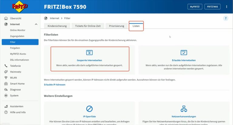 Gesperrte Internetseiten