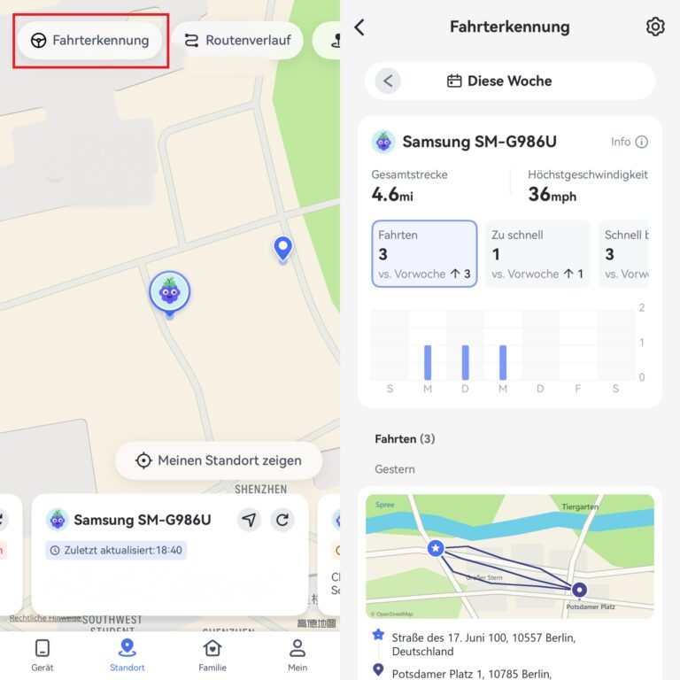 Fahrterkennung