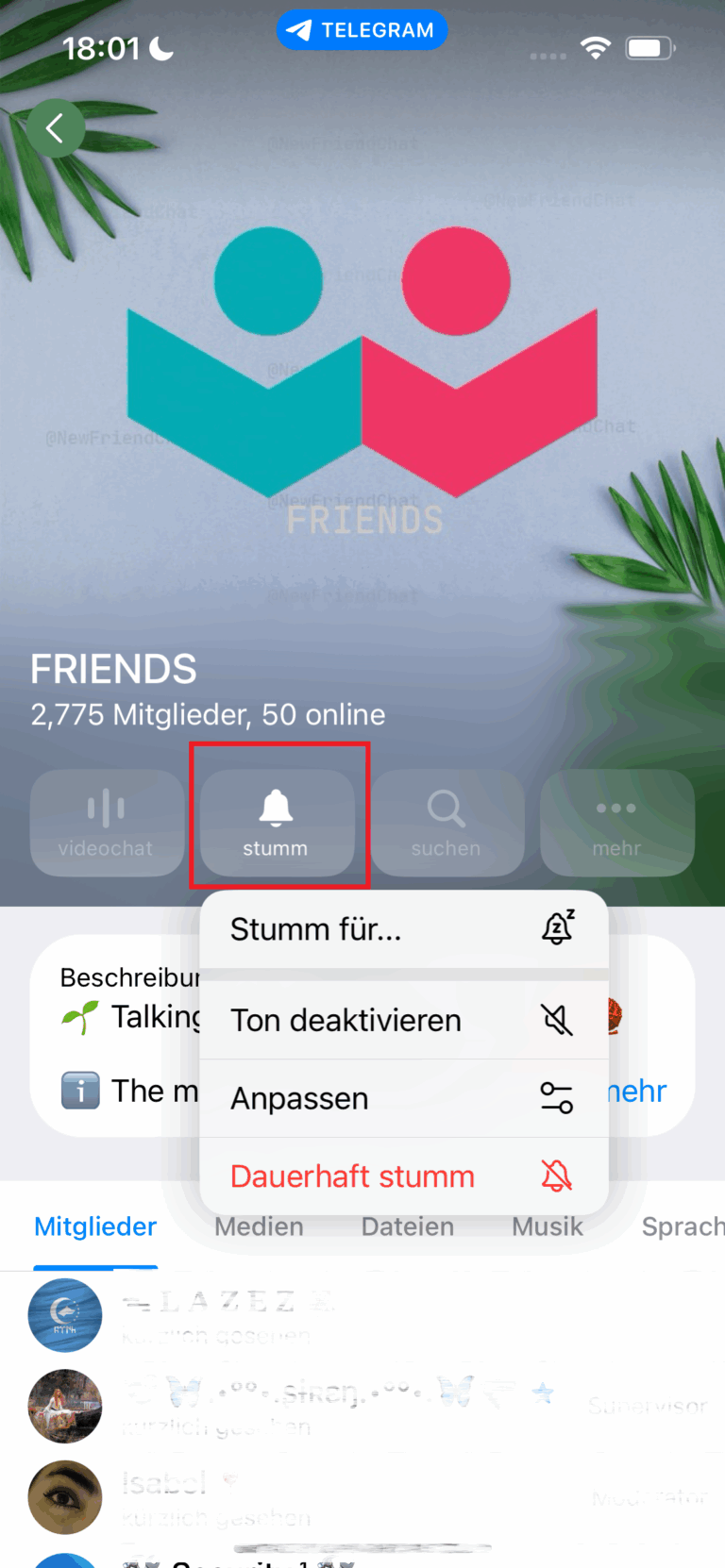 Gruppen stummschalten