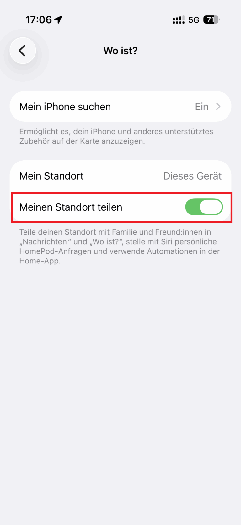 Meinen Standort teilen