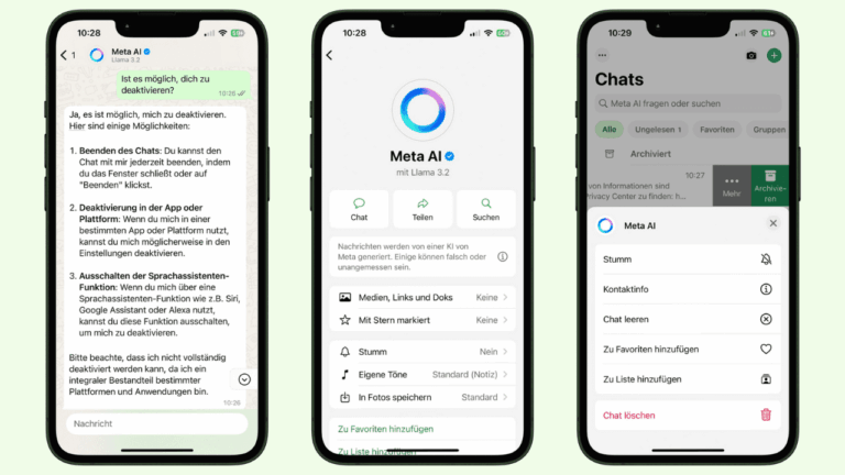 Meta AI deaktivieren loeschen WhatsApp Gespraech