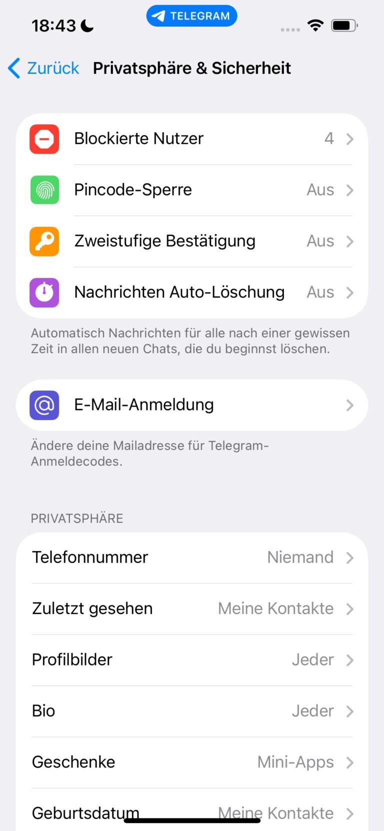 Nachrichten Auto-Löschung