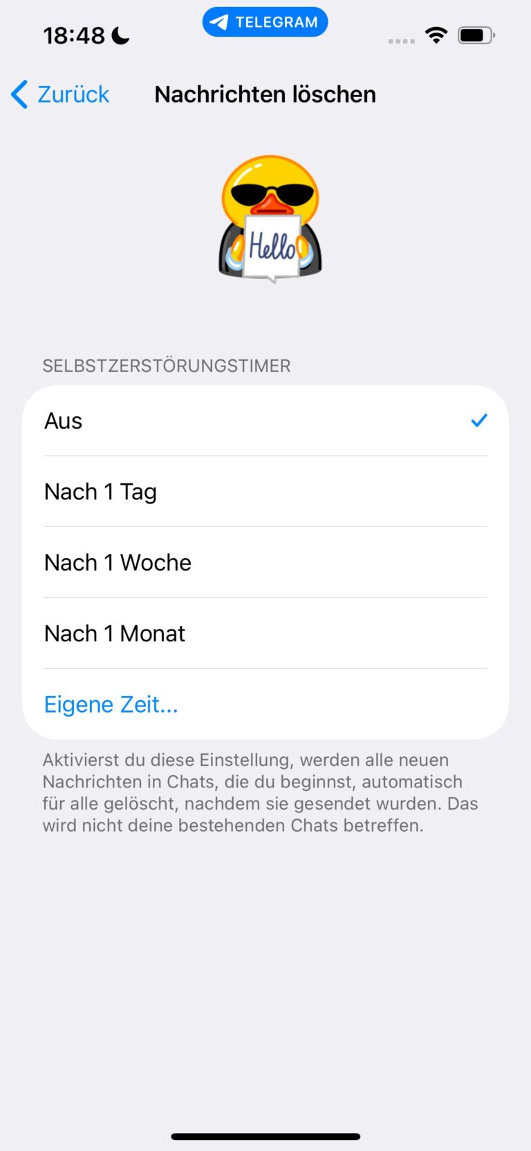 Nachrichten Auto-Löschung