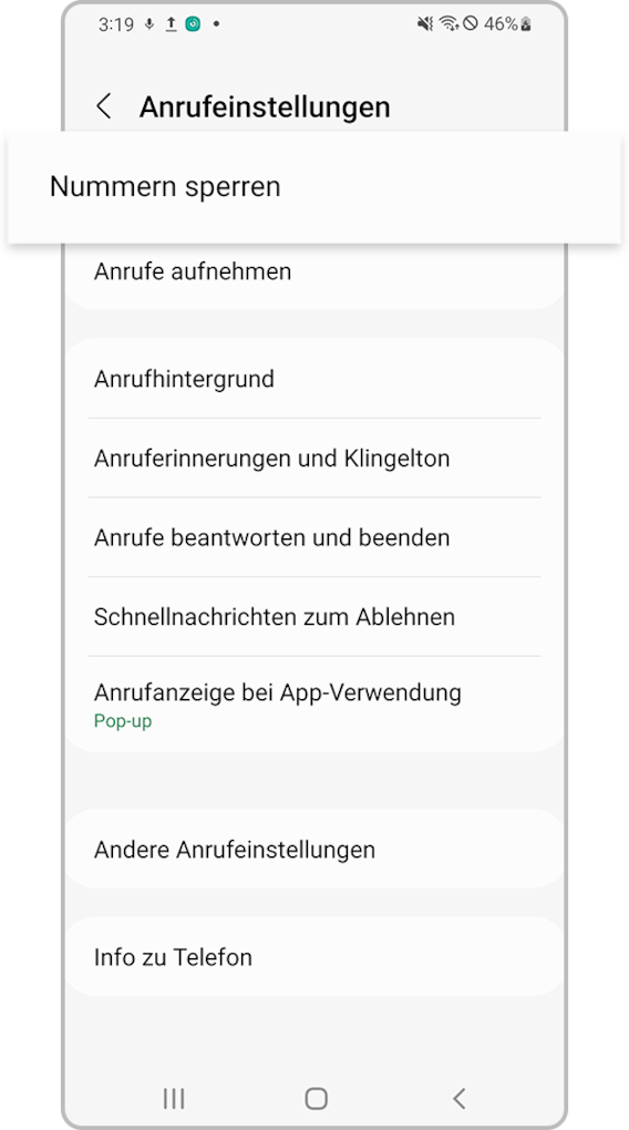 Samsung Unbekannte Anrufe blockieren