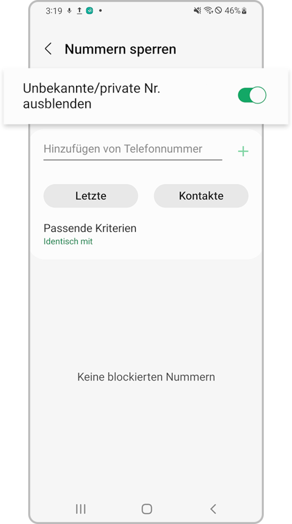 Samsung Unbekannte Anrufe blockieren
