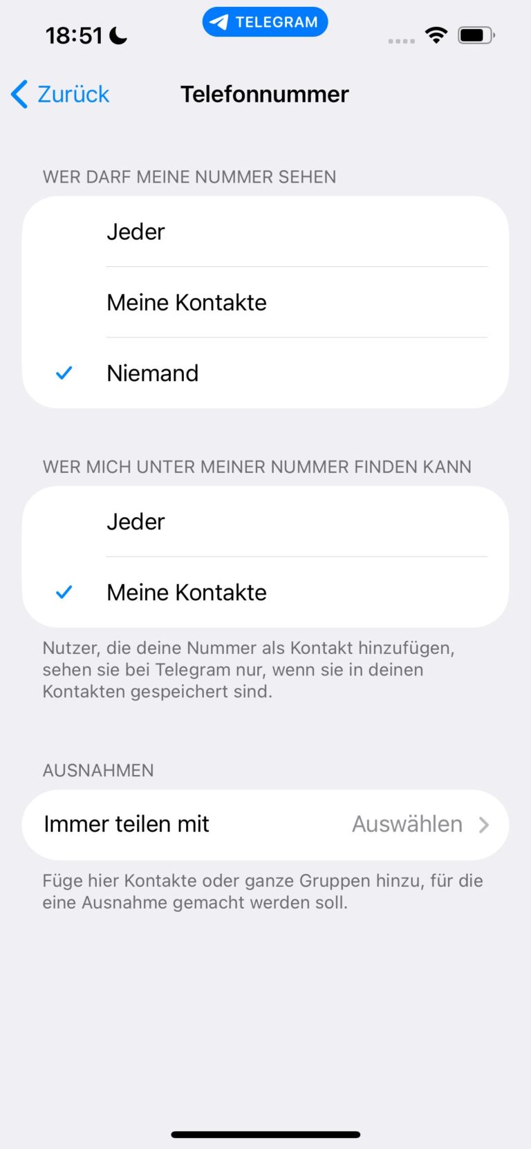 Telefonnummer schützen