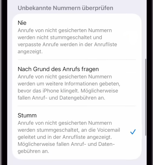 Unbekannte Nummern überprüfen