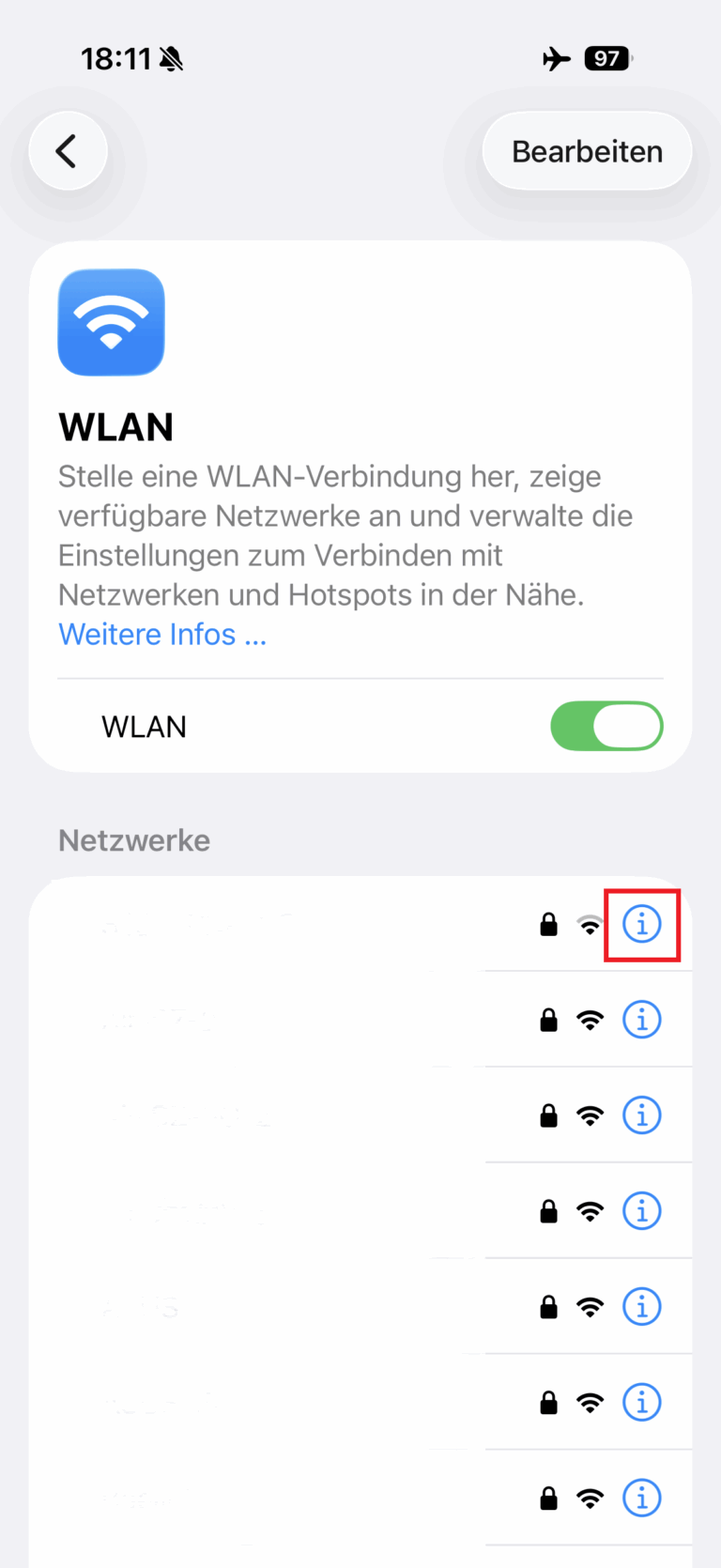 Wählen Sie Ihr aktuelles Netzwerk