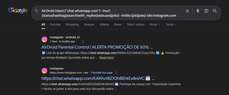 WhatsApp-Gruppen Finden Google-Suche