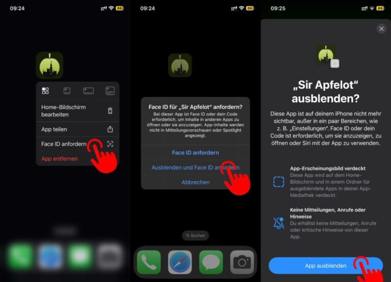 App mit Face ID ausblenden