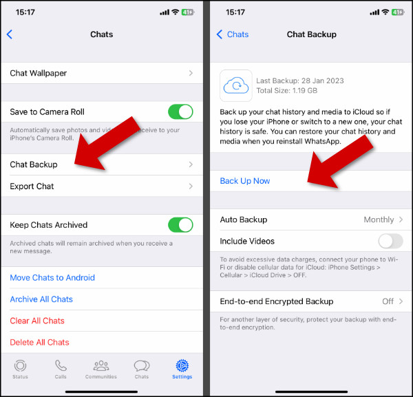 WhatsApp Backup iPhone