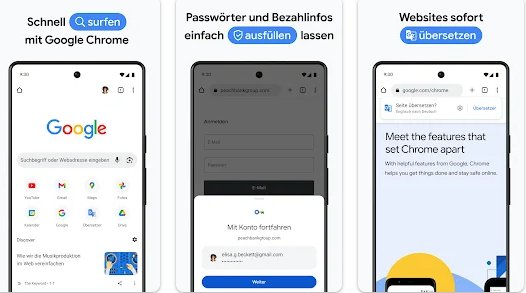 Google Chrome sicherer Browser für Android