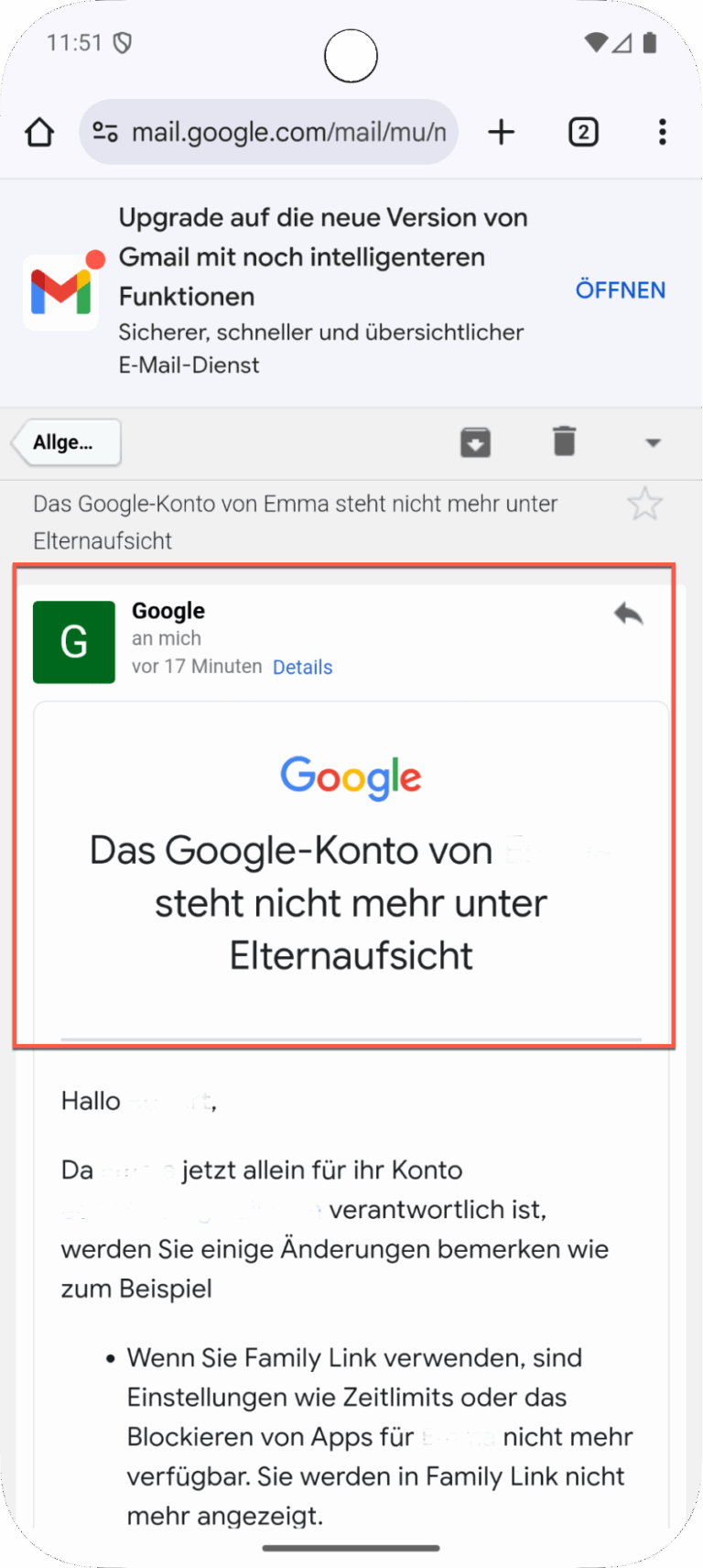 familylink entfernen