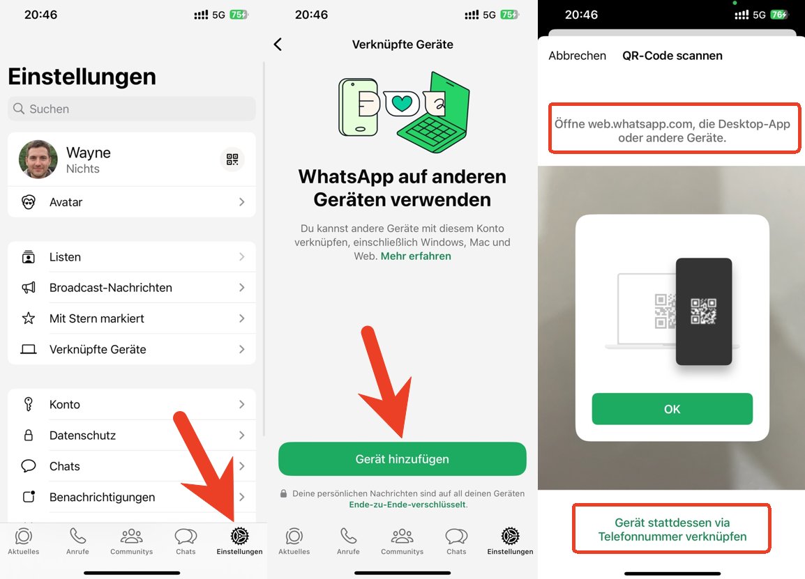 WhtasApp Gerät verknüpfen