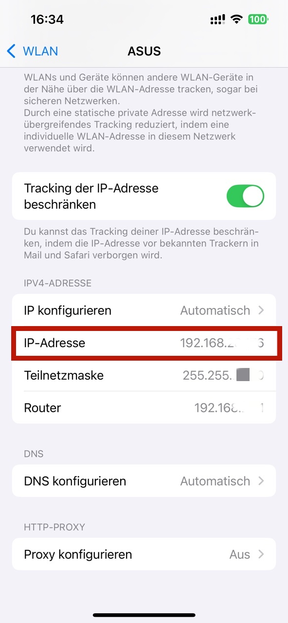 iPhone IP-Adresse durch MMI-Code heruasfinden