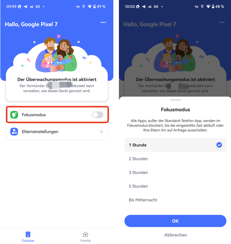 Fokusmodus aktivieren