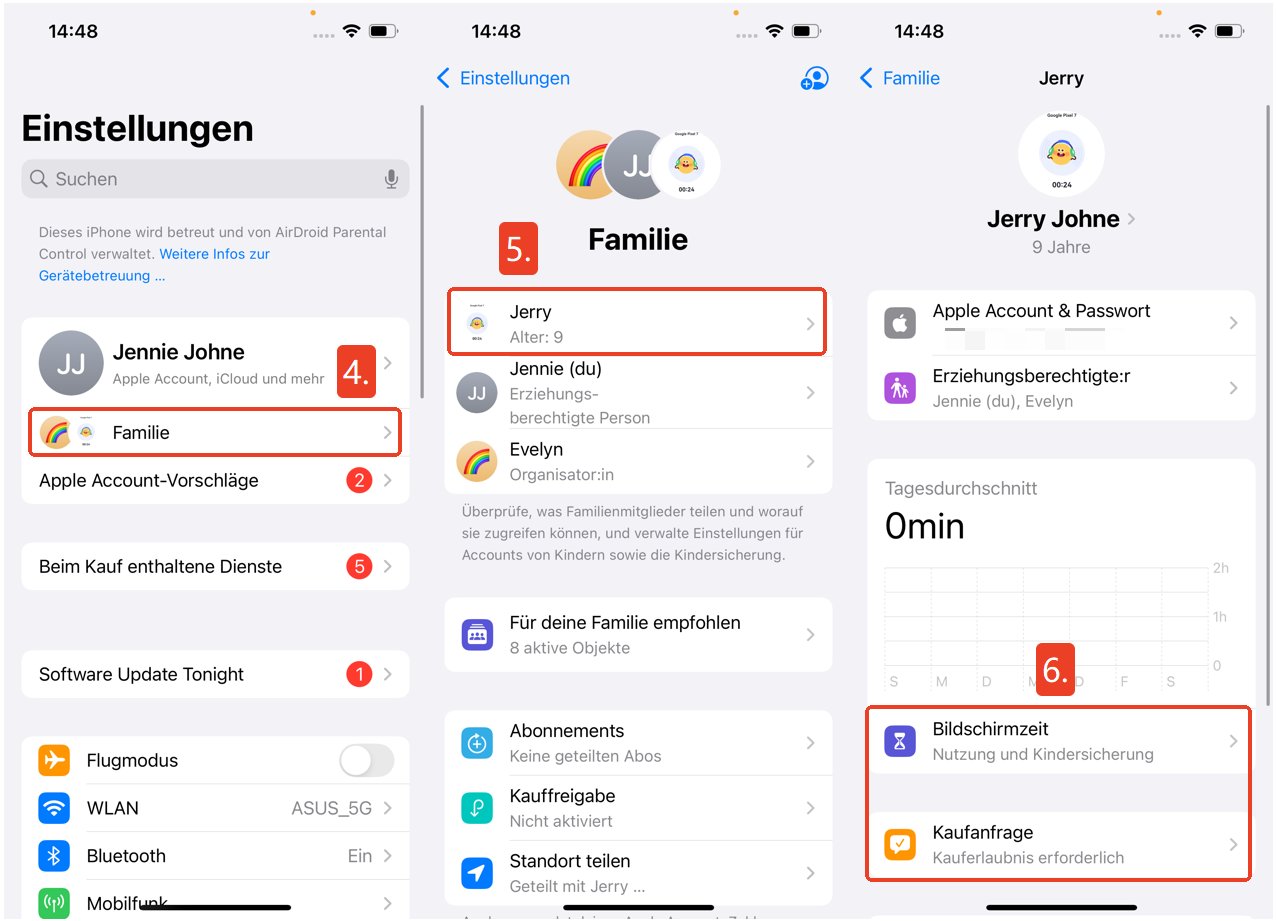 Familienfreigabe verwenden