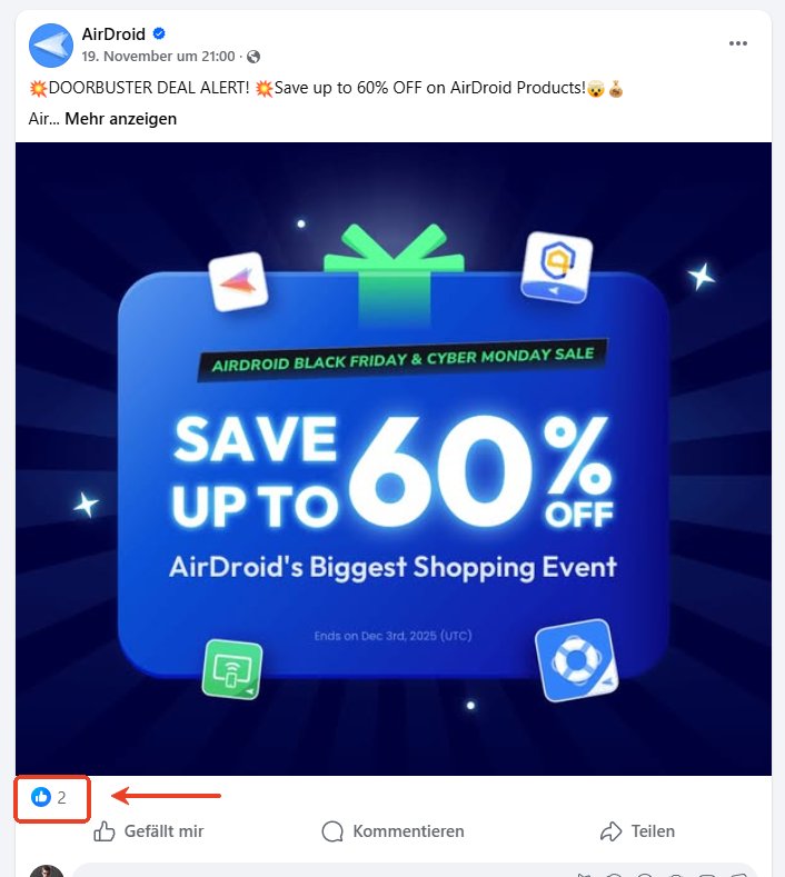 siehe wer die Beitrage auf Facebook gemocht hat