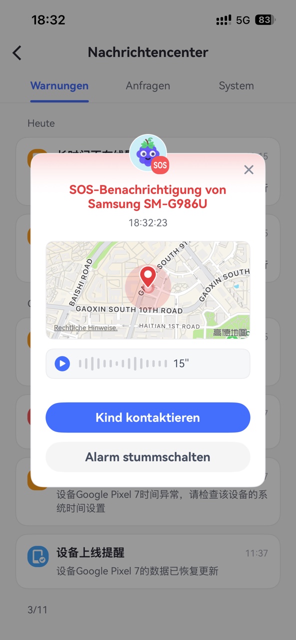 SOS alerts