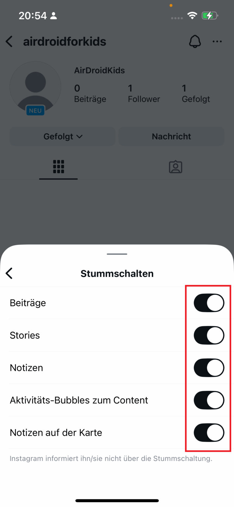 stummschalten