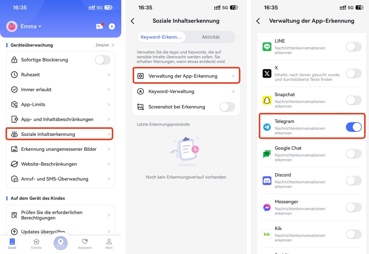 Telegram Inhaltserkennung