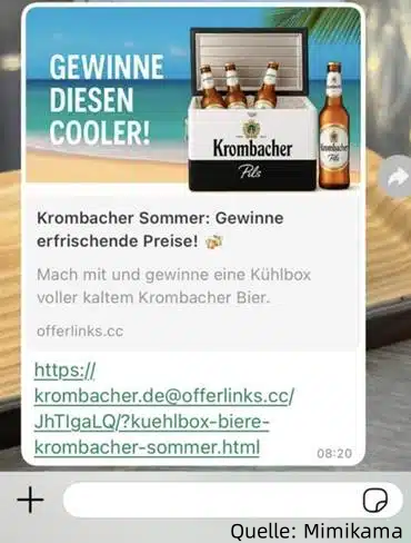 WhatsApp Betrug Fake-Gewinnspiel