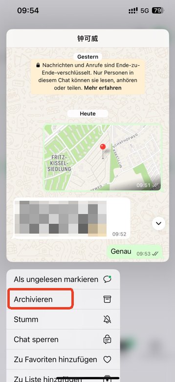 WhatsApp-Chat über „Archivieren“ verstecken