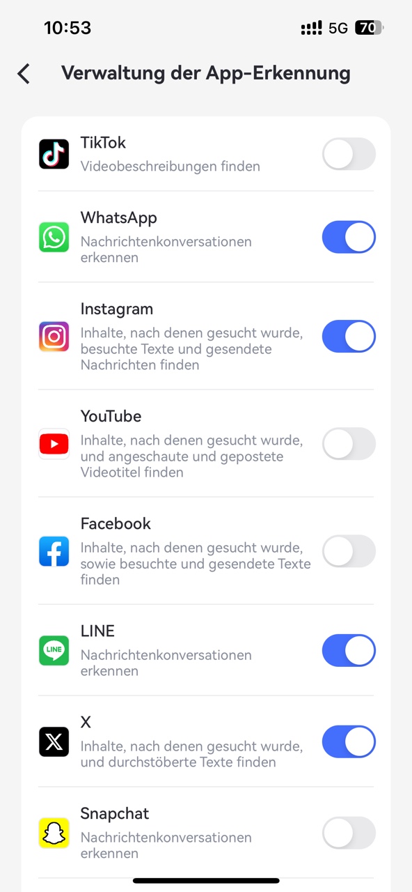 WhatsApp Inhaltserkennungen