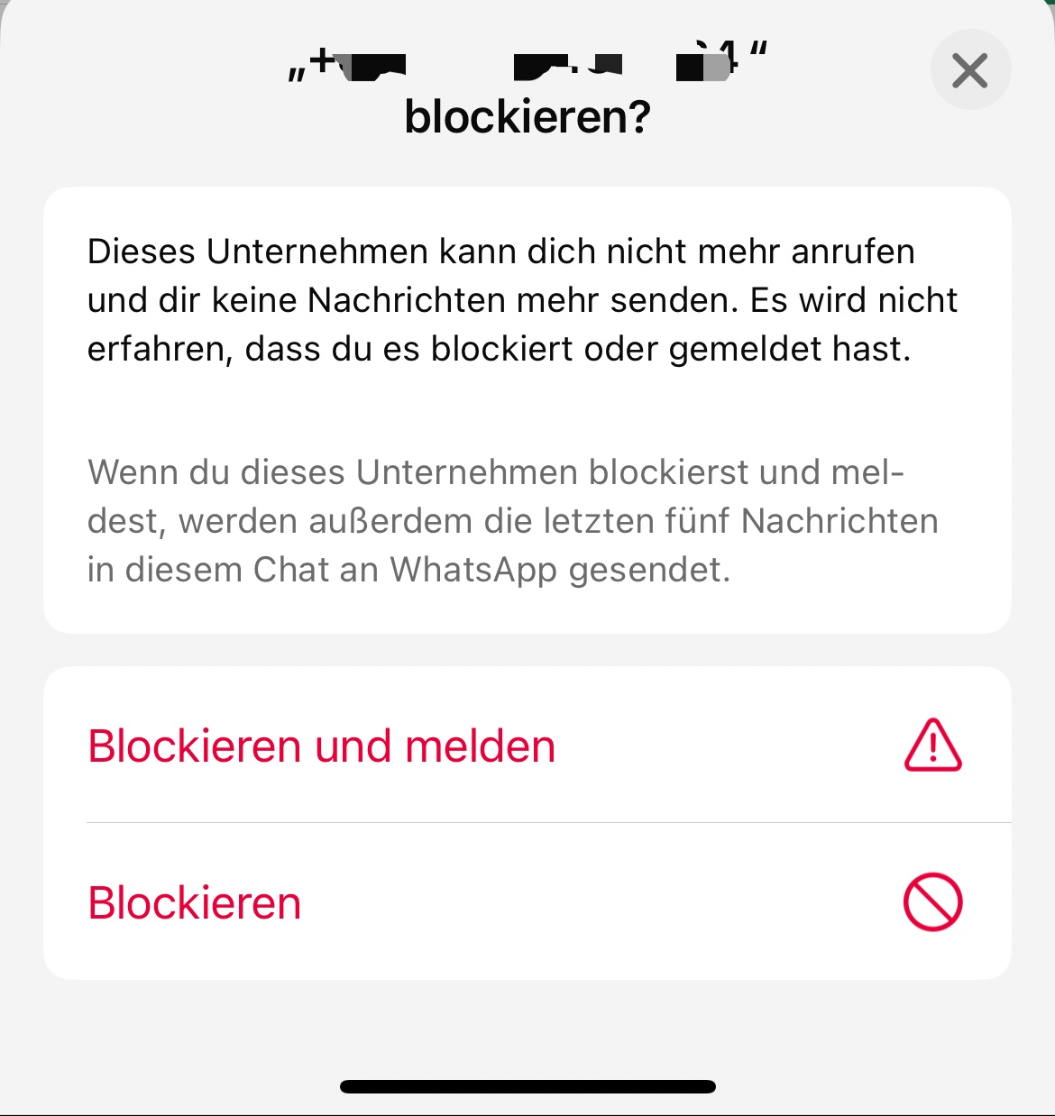 Überprüfe, ob der Empfänger dich blockiert hat