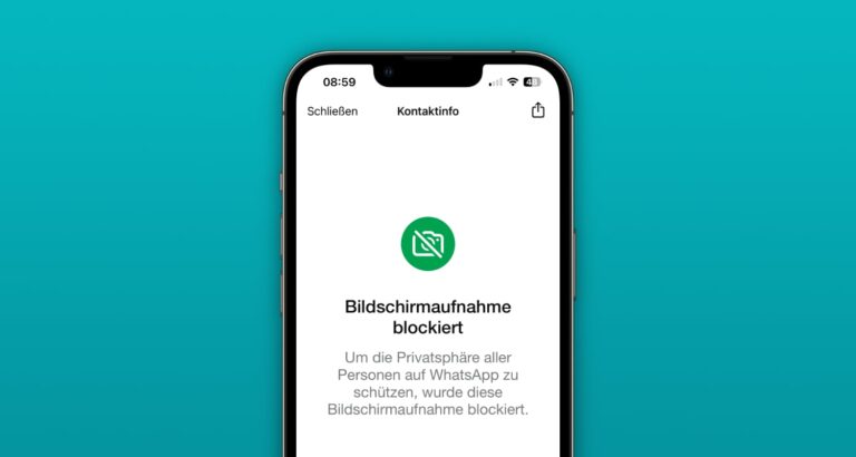 WhatsApp-Bildschirmaufnahme blockiert