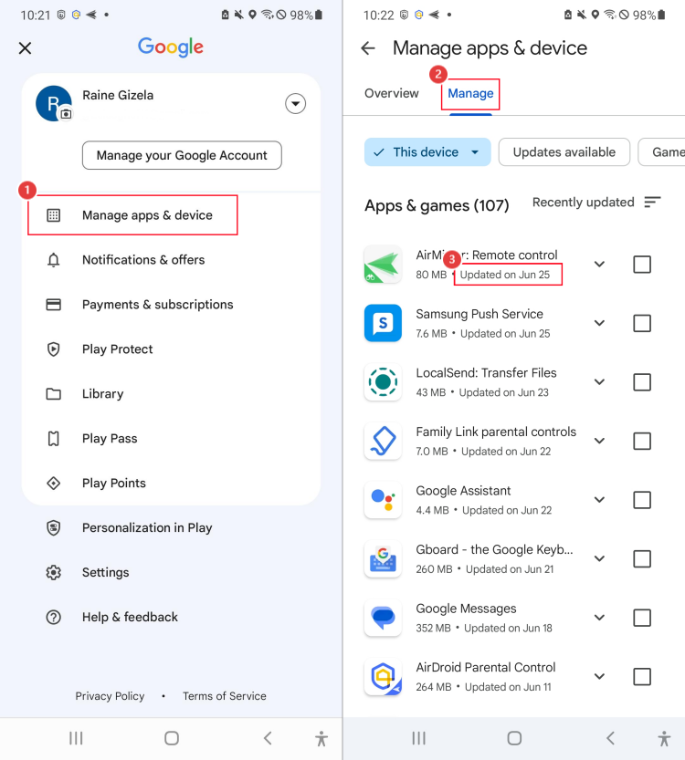check when an app was last installed on Android
