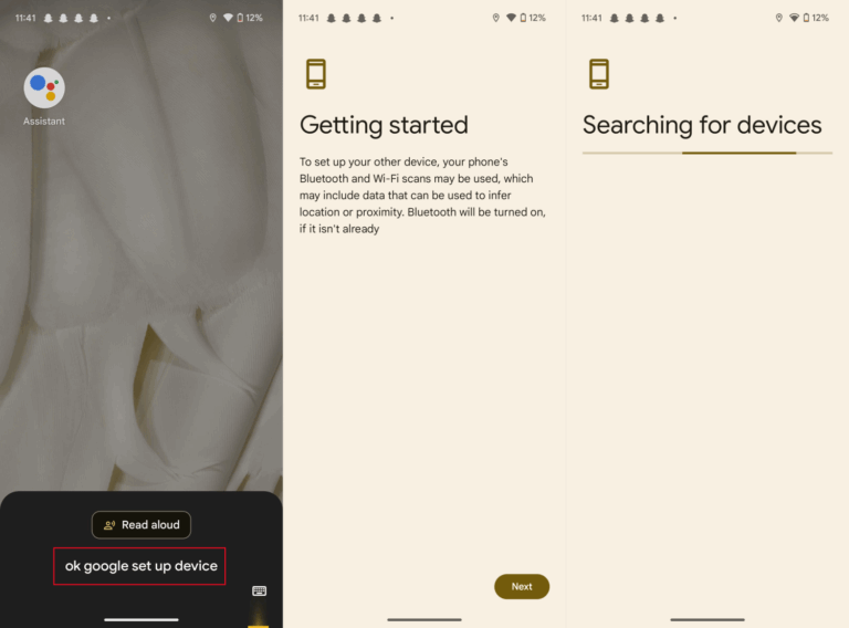 set up new device with Google assistant