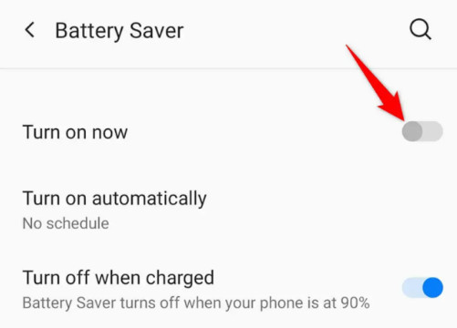 disable battery saver on android