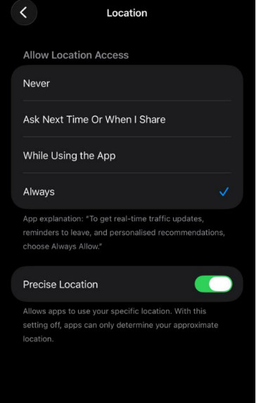 turn on precise location on phone