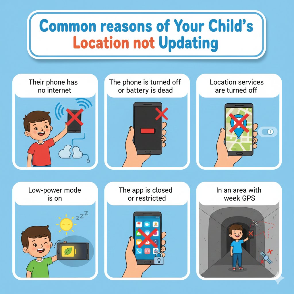 why your child location not updating
