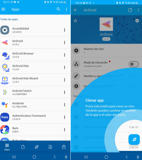 clonar app apk