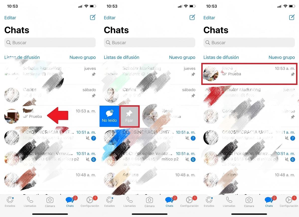 Cómo fijar un chat de WhatsApp en iPhone