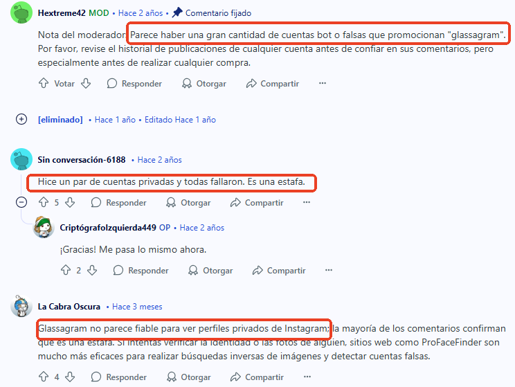 Glassagram no funciona para perfil privado de ins