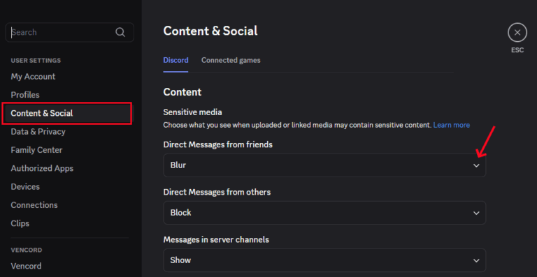 Discord sensitive content filter