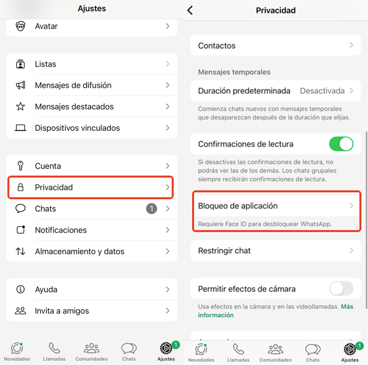 bloqueo de whatsapp iphone