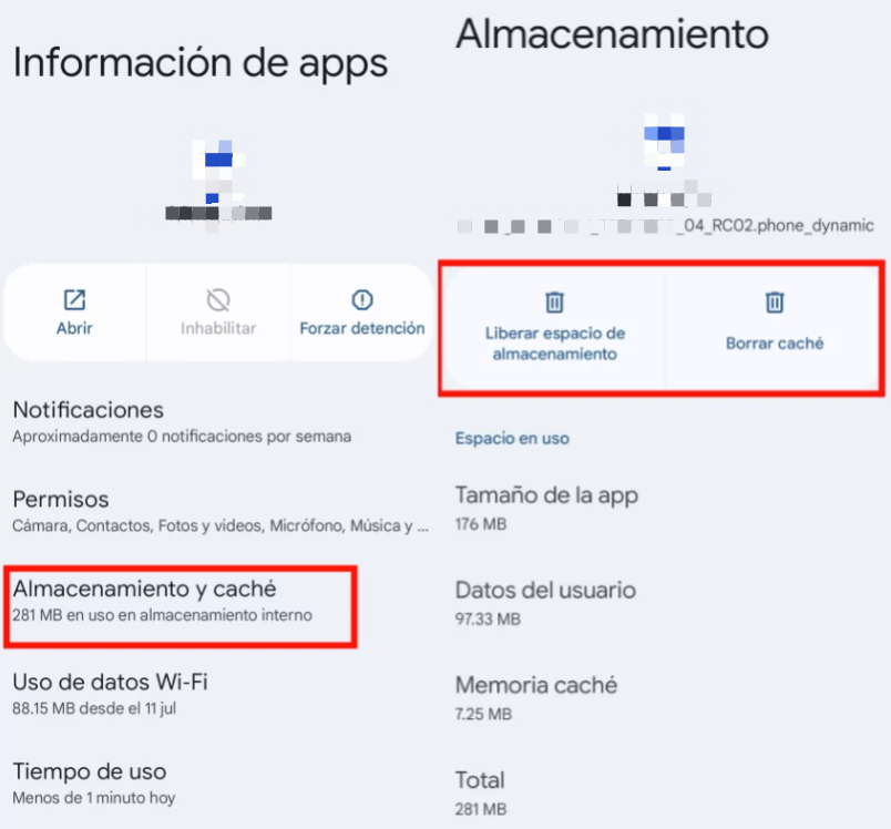 borrar cache en android