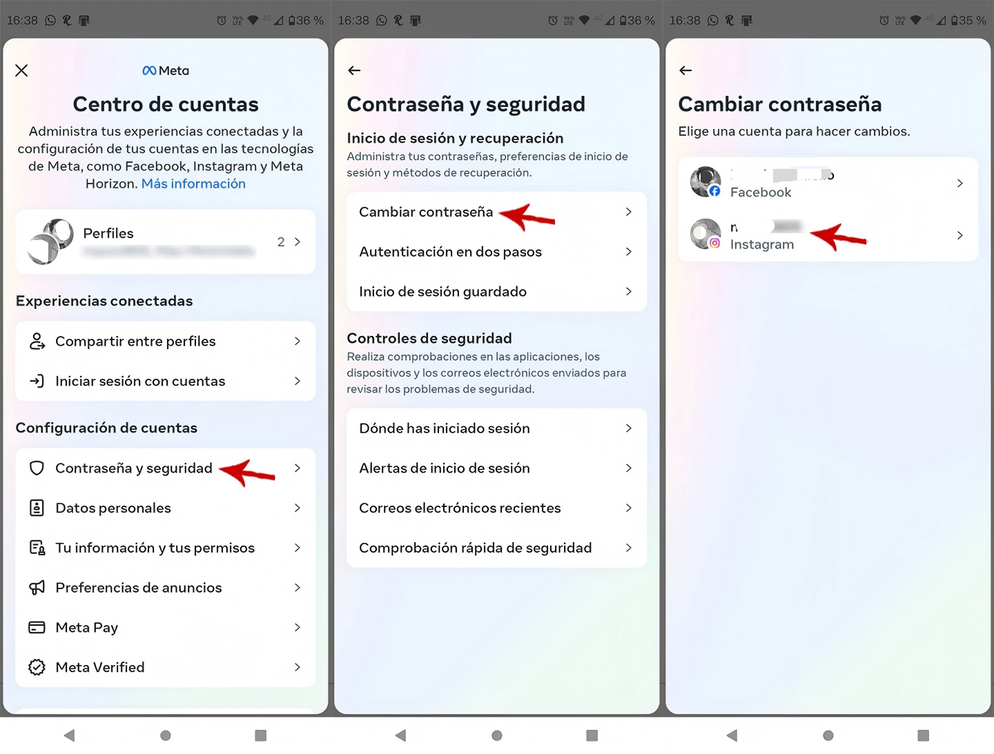 Cambia la contraseña de Instagram