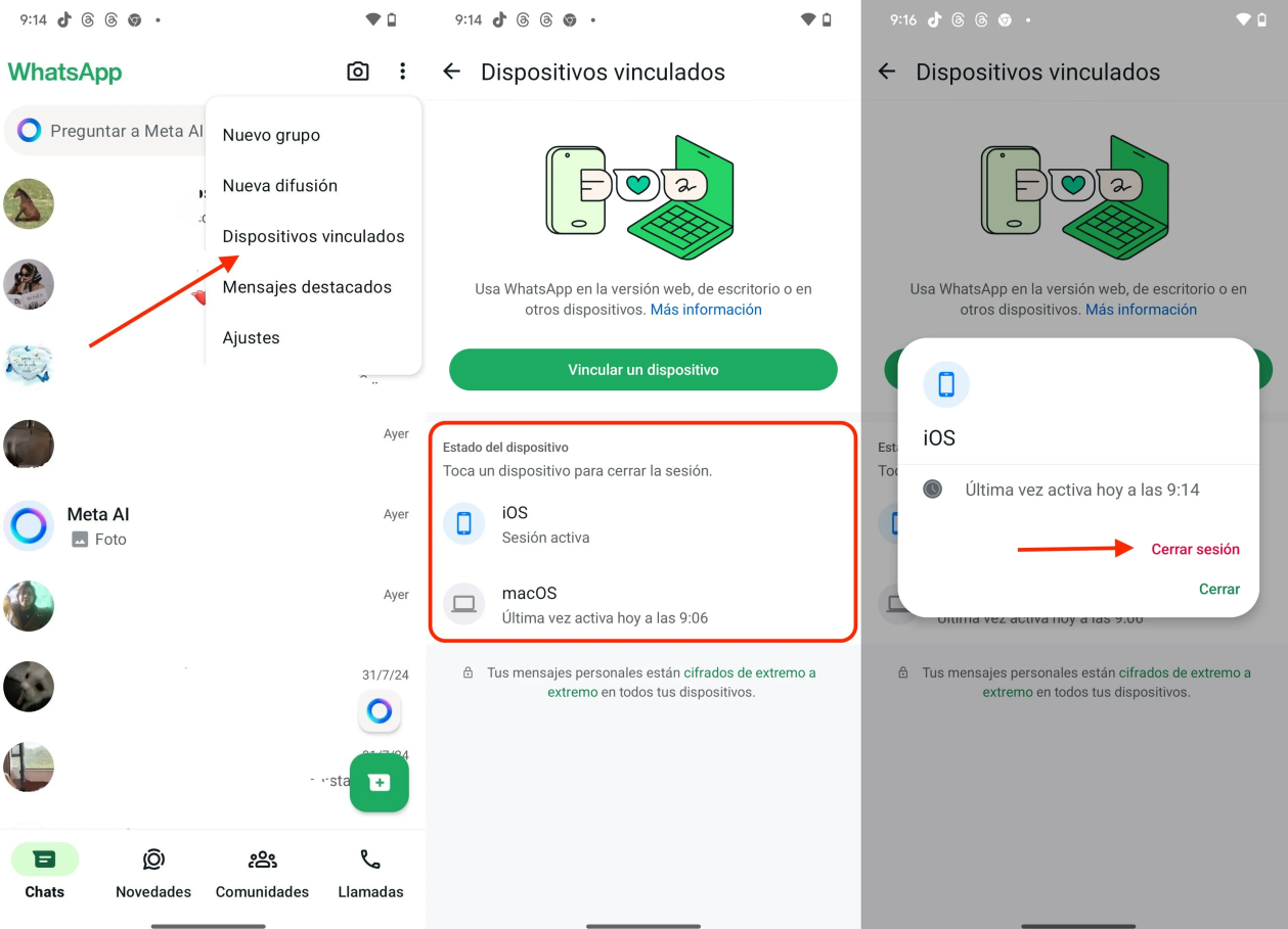 cerrar sesion en dispositivos vinculados