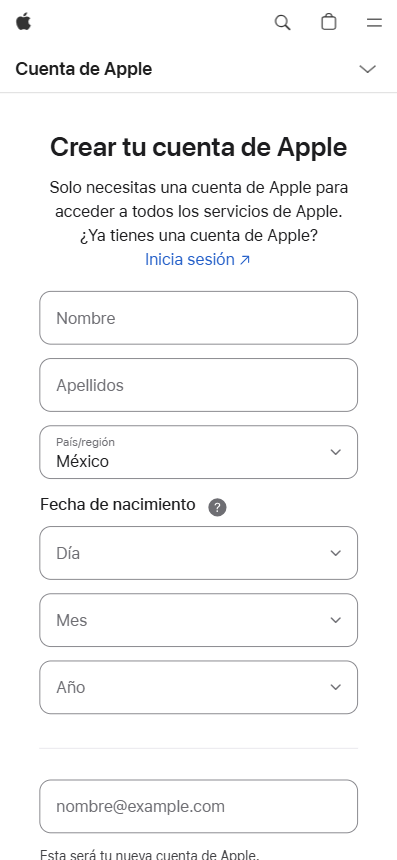 crear cuenta icloud en android