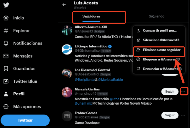 eliminar seguidor en twitter desde lista de seguidores