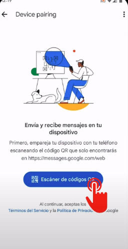escanear codigo qr de google mensaje