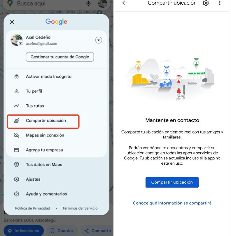 La función Compartir ubicación de Google para localizar el móvil perdido